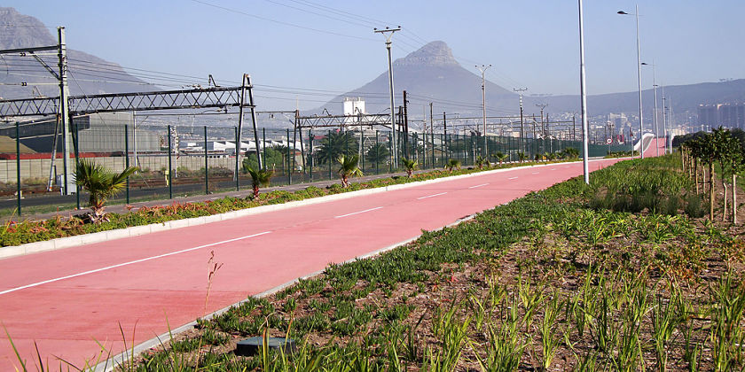 landscaped area along IRT, Cape Town